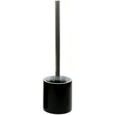 Toilet Brush Holder, Steel, Free Standing, Black, Round, Resin